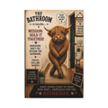 Funny Bathroom Canvas, Highland Cow Wall Art, Bathroom Is Calling, Ready to Hang