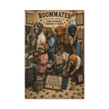 Funny Roommates Canvas, Dog and Cat Wall Art, Ready to Hang