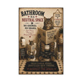 Funny Cat Bathroom Canvas, Cat and Mouse Wall Art, Ready to Hang