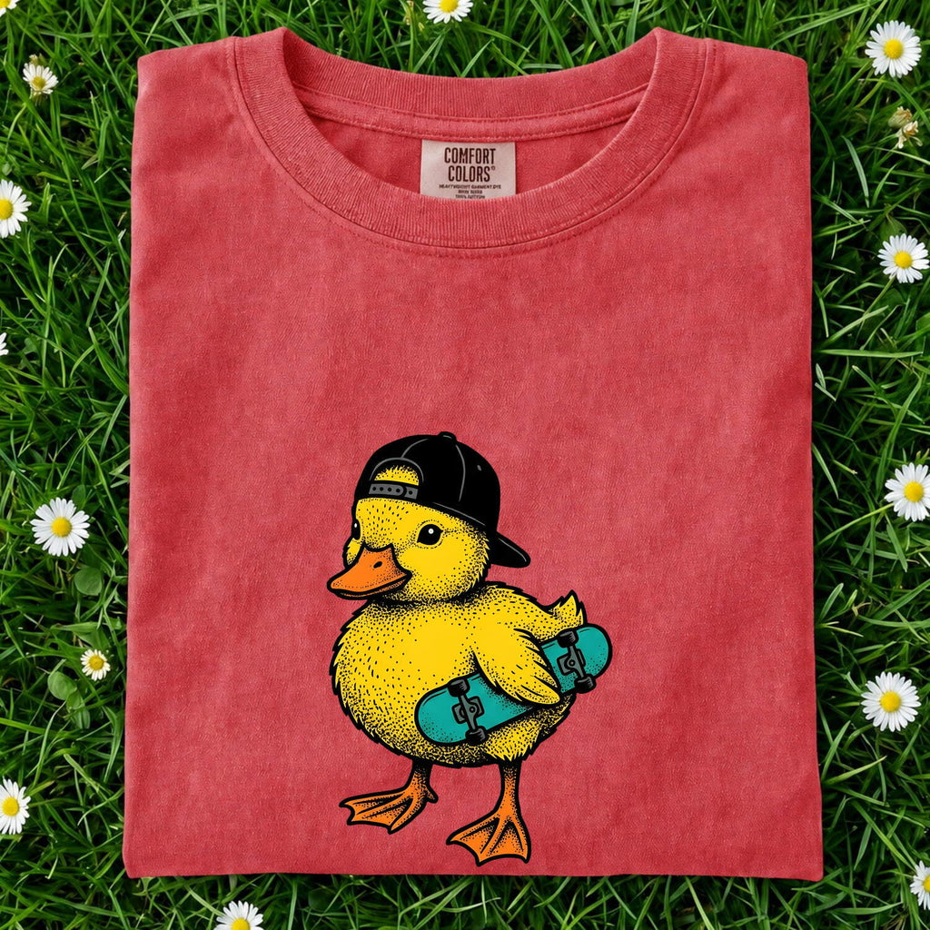 Skateboarding Duck Graphic Tee – Cute Retro Animal Tee