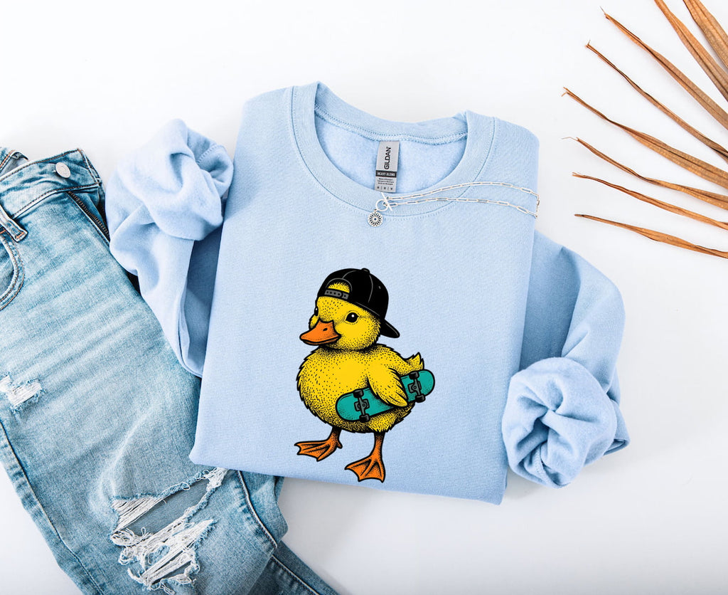 Skateboarding Duck Graphic Tee – Cute Retro Animal Tee