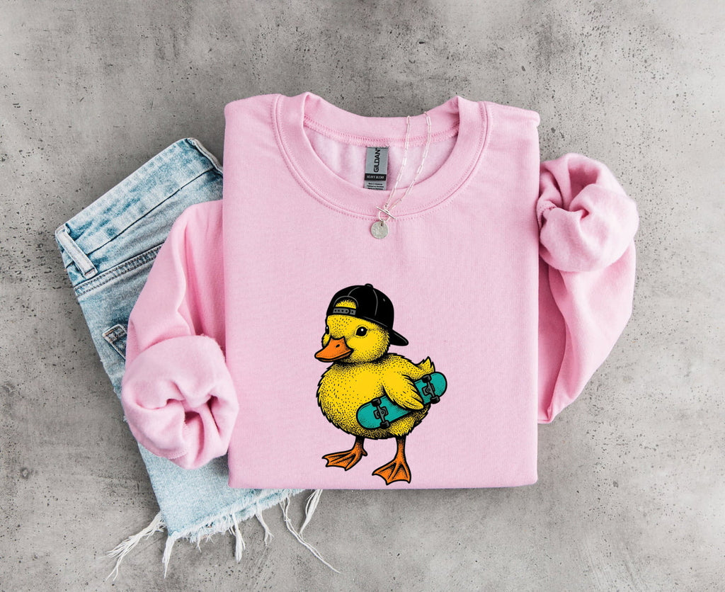 Skateboarding Duck Graphic Tee – Cute Retro Animal Tee