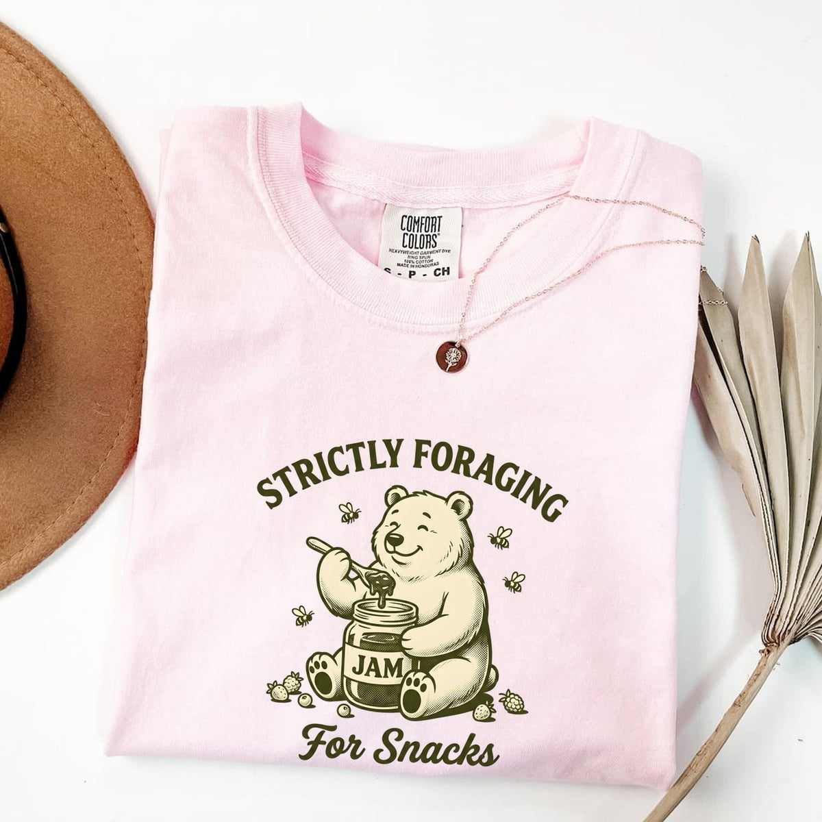 Strictly Foraging for Snacks Bear Tee – Funny Foodie Graphic Tee