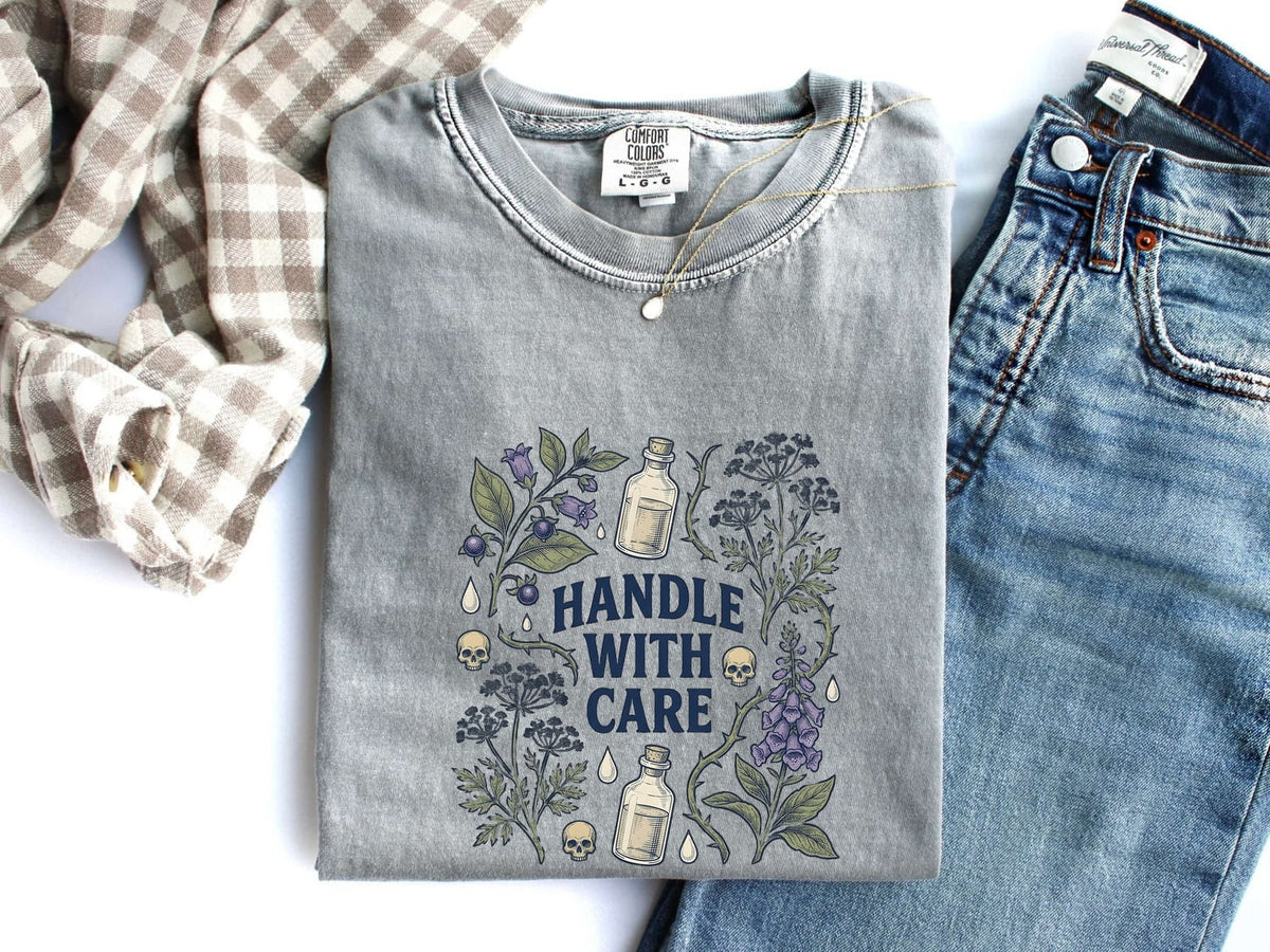 Handle With Care Poison Plants Tee – Vintage Botanical Graphic Tee