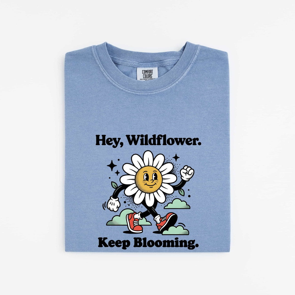 Hey Wildflower Keep Blooming Tee – Retro Daisy Graphic Tee