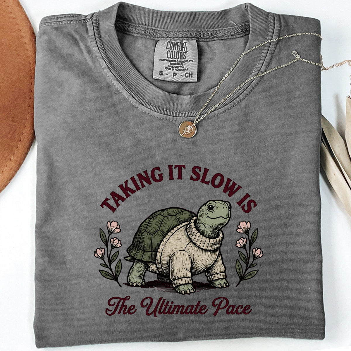 Taking It Slow Turtle Tee – Funny Relaxed Life Graphic Tee