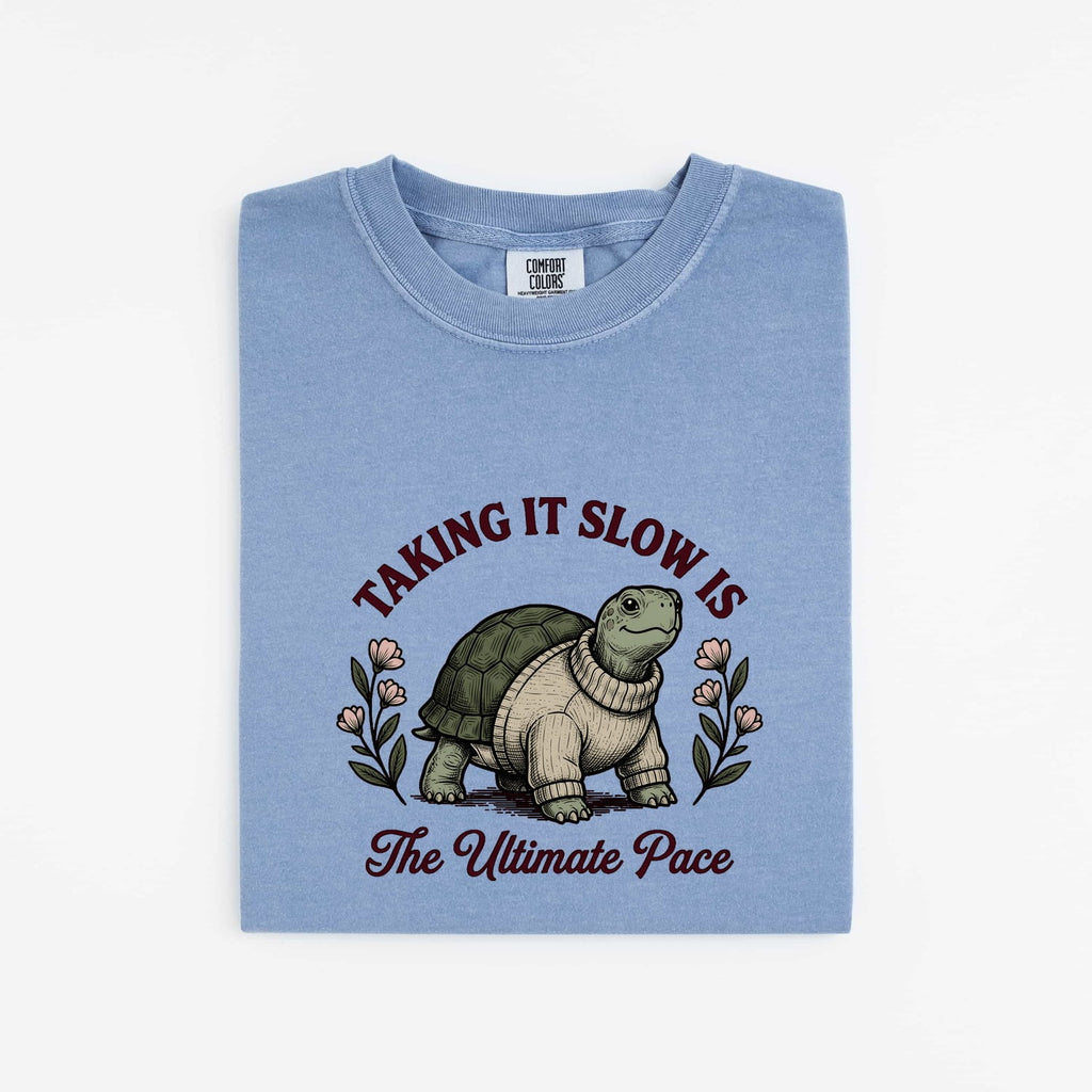 Taking It Slow Turtle Tee – Funny Relaxed Life Graphic Tee