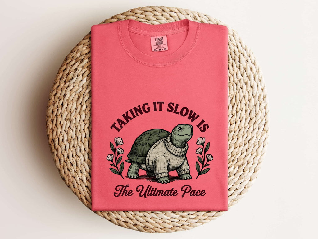 Taking It Slow Turtle Tee – Funny Relaxed Life Graphic Tee