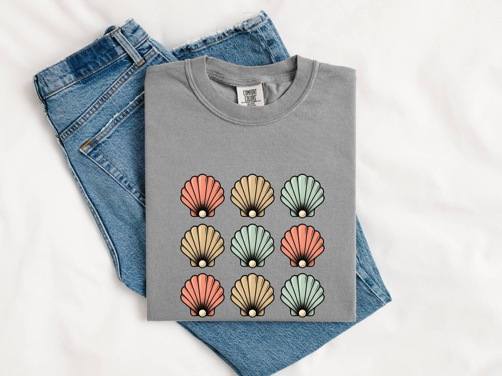 Colorful Seashell Tee – Coastal Beach Graphic Tee