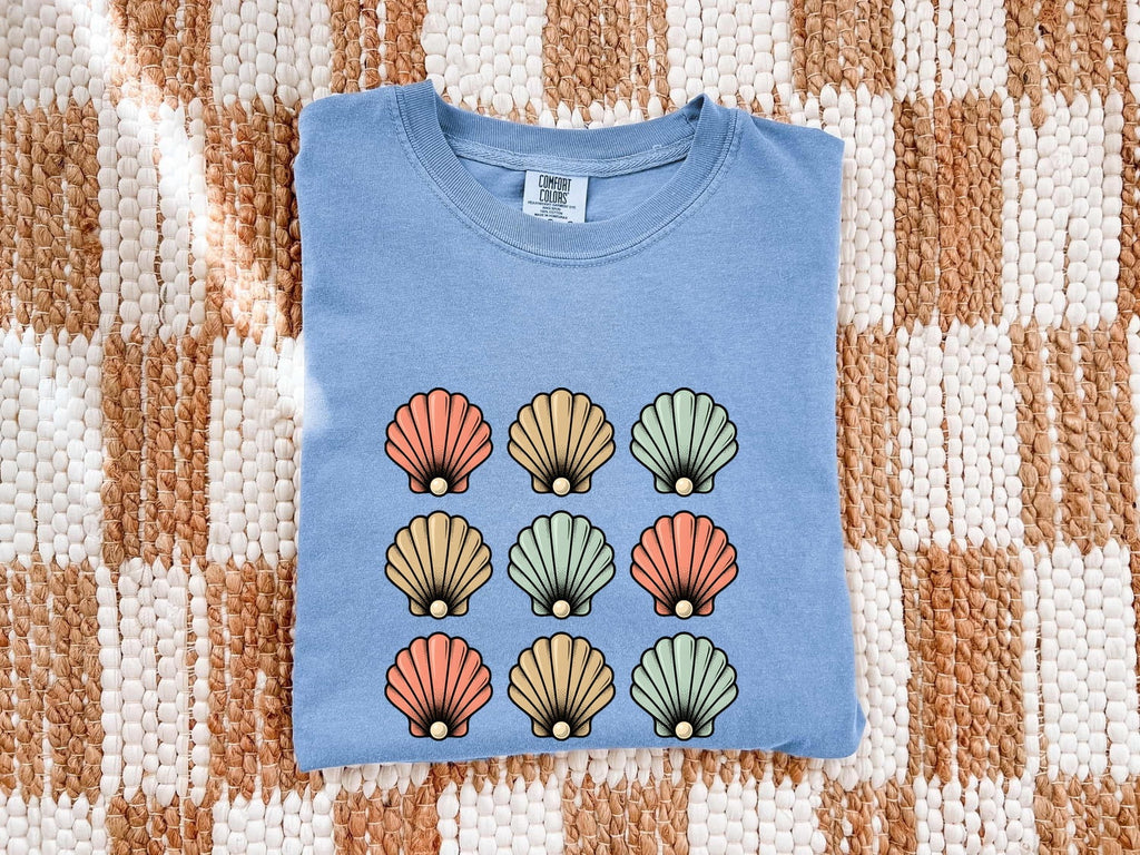 Colorful Seashell Tee – Coastal Beach Graphic Tee