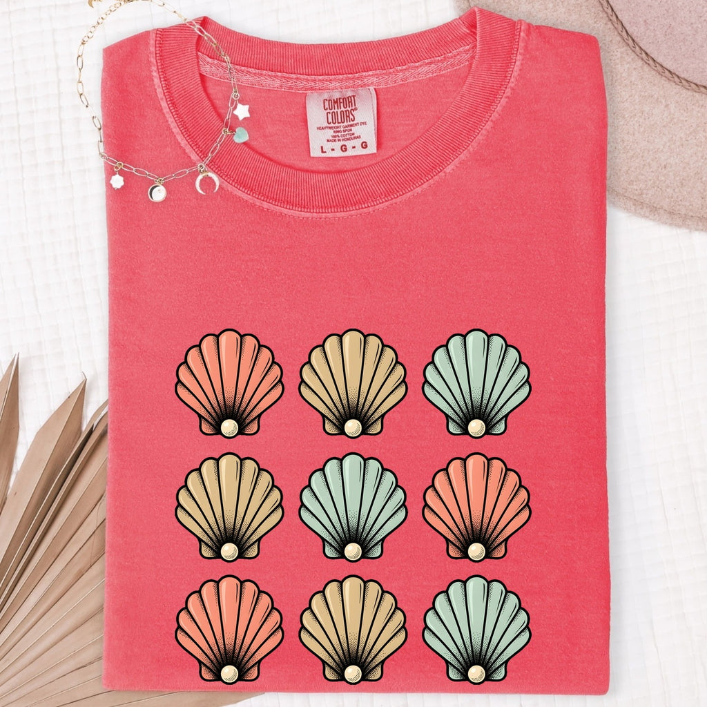 Colorful Seashell Tee – Coastal Beach Graphic Tee