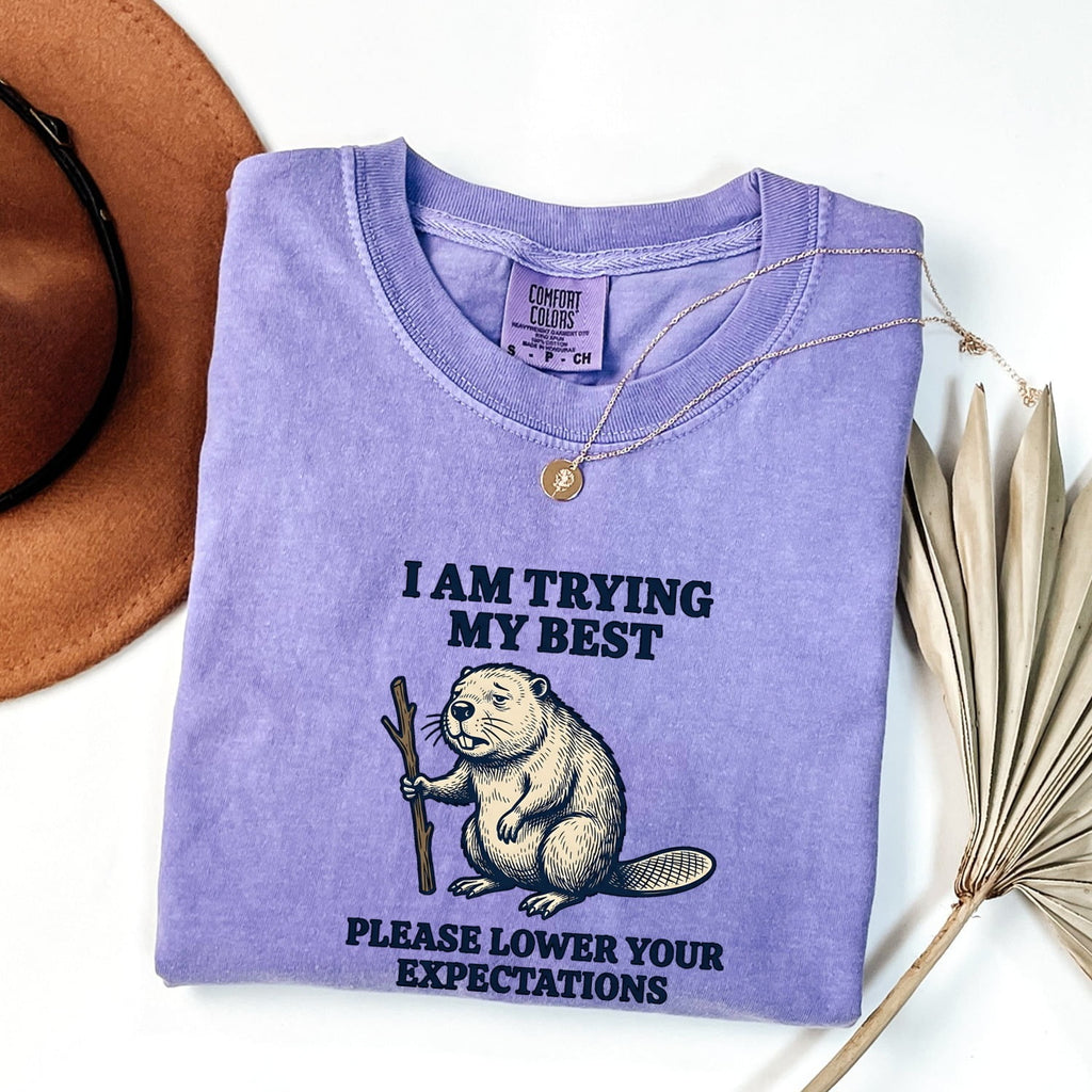 I’m Trying My Best Beaver Tee – Funny Animal Graphic Tee