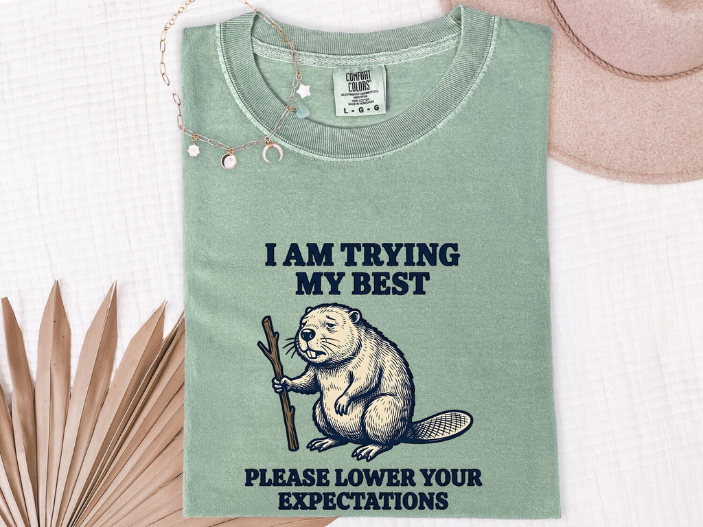 I’m Trying My Best Beaver Tee – Funny Animal Graphic Tee