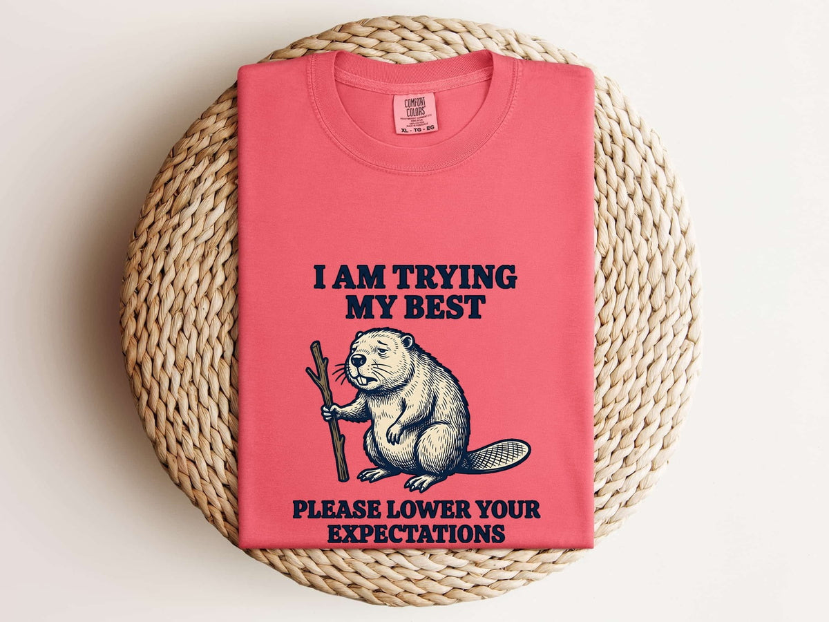 I’m Trying My Best Beaver Tee – Funny Animal Graphic Tee