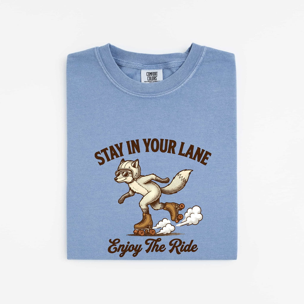 Stay in Your Lane Fox Tee – Retro Roller Skating Graphic Tee