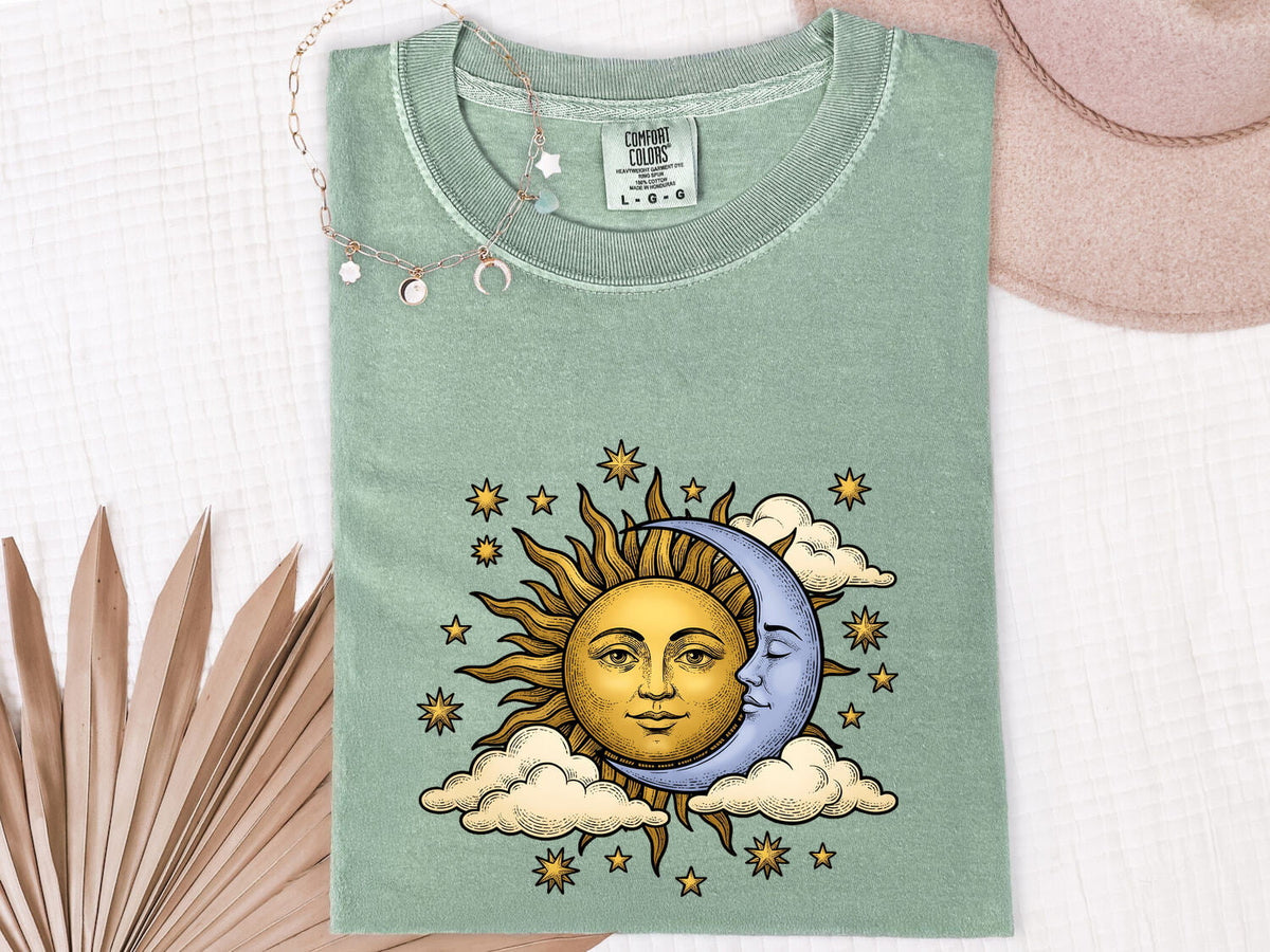 Vintage Sun & Moon Tee – Celestial Mystical Graphic Tee
