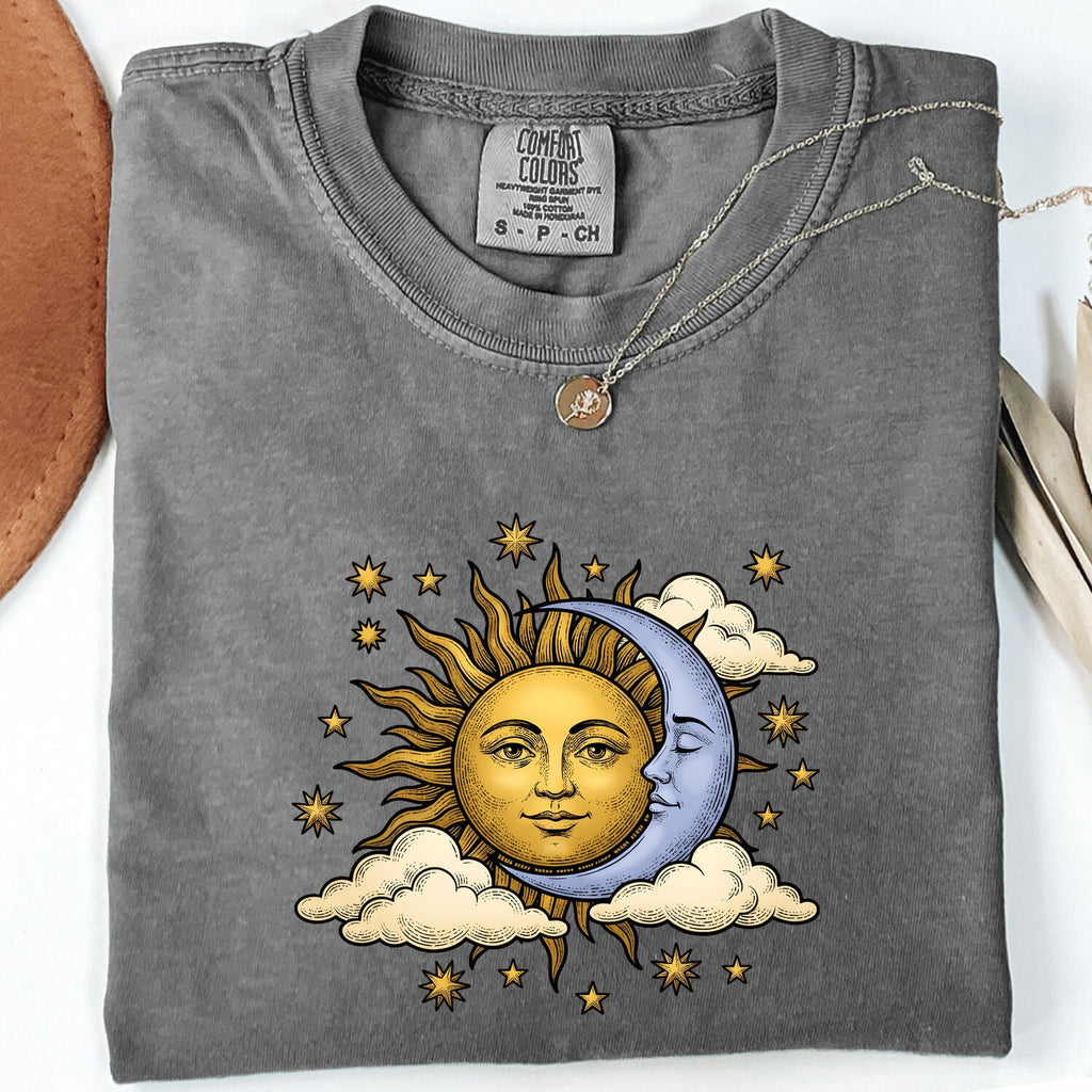 Vintage Sun & Moon Tee – Celestial Mystical Graphic Tee