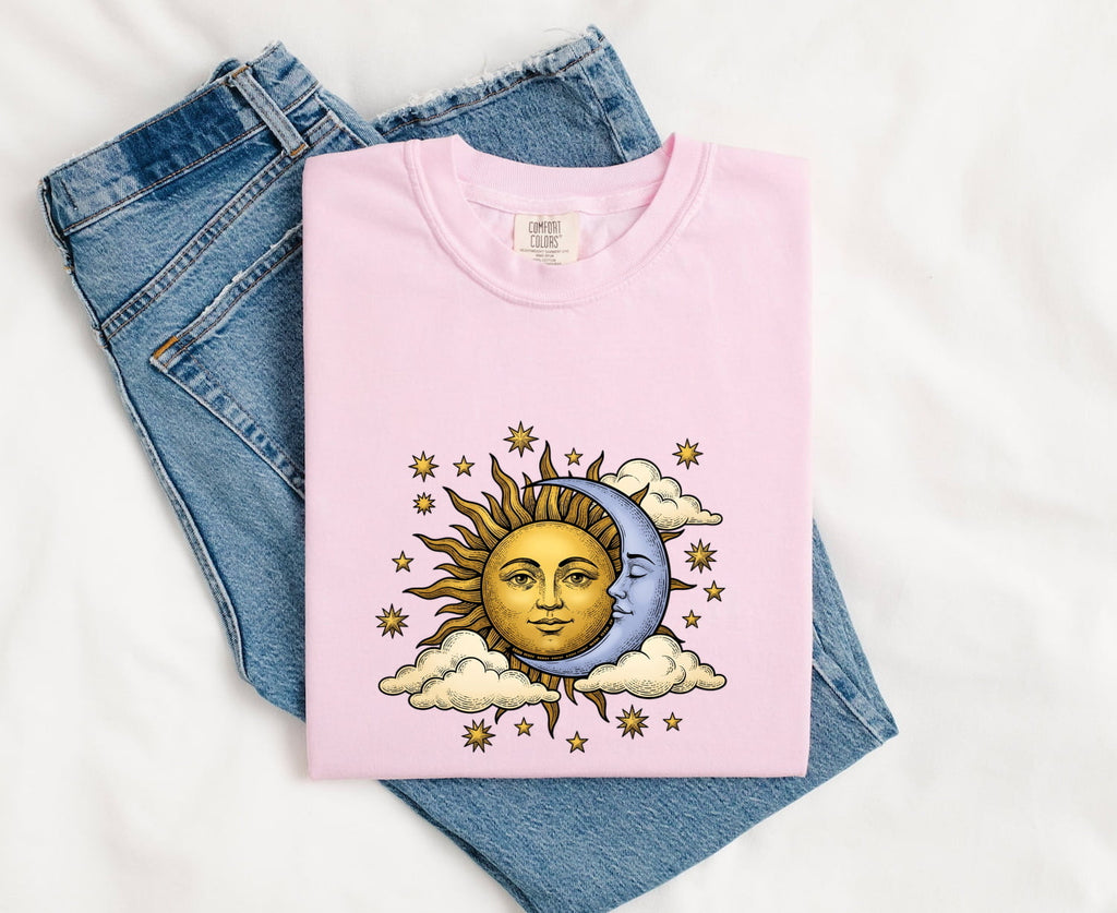 Vintage Sun & Moon Tee – Celestial Mystical Graphic Tee