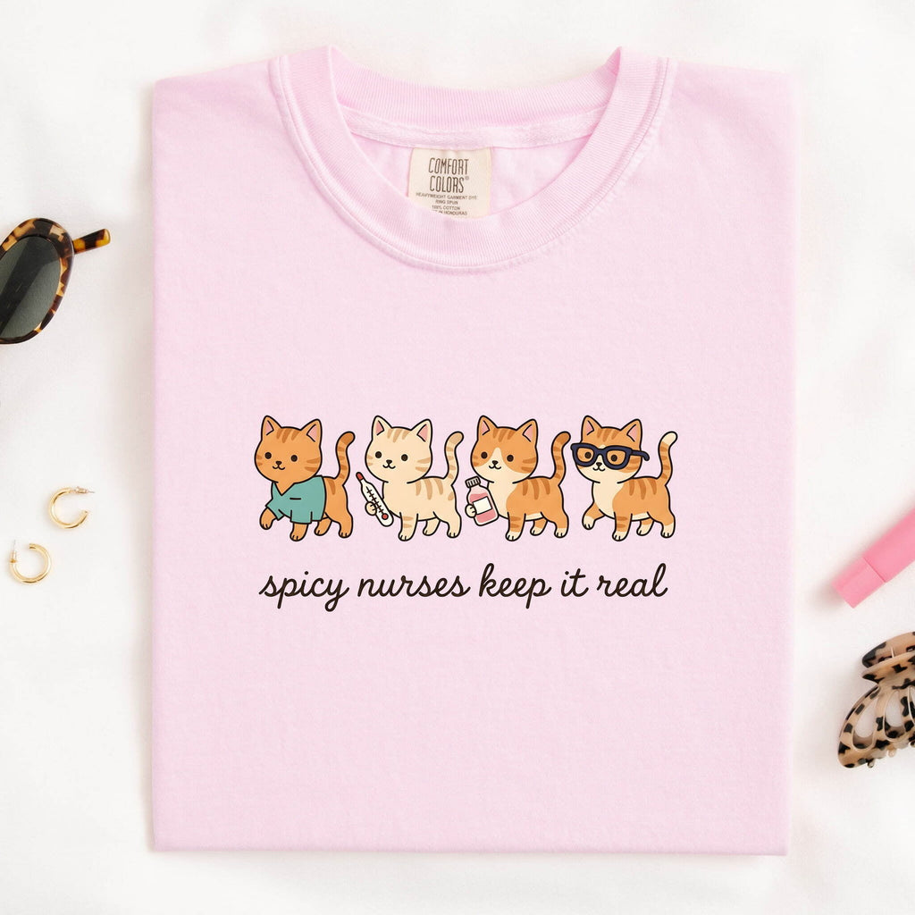 Nurse Cats Shirt Nurses Cat Gift Women Kawaii Tee Cat Lady Tee Nursing Enthusiast Cute Tshirt Feline Graphic Cartoon Stethoscope Tshirt