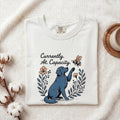 Currently At Capacity Dog Shirt – Funny Dog Lover Tee – Overwhelmed Introvert Tee – Cute Dog & Bee Graphic Shirt