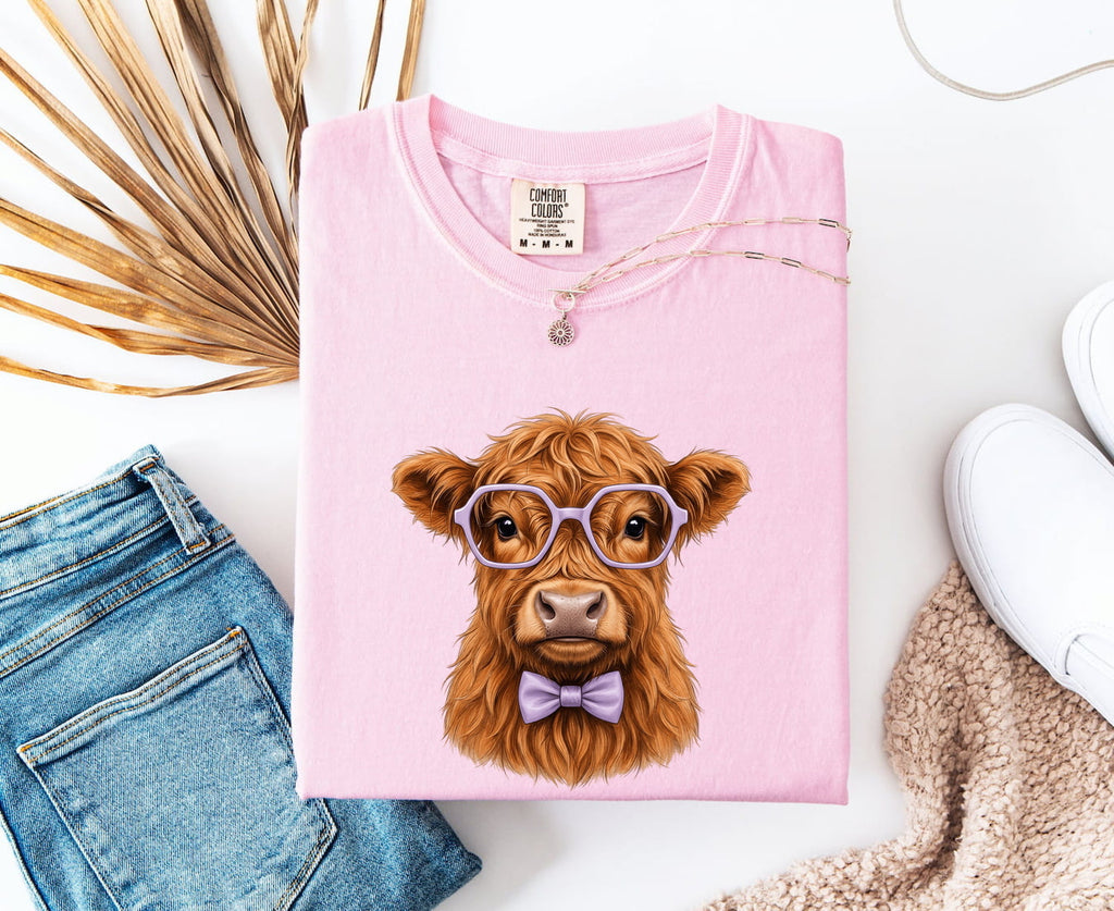 Highland Cow Shirt, Cute Cow Graphic Tee, Funny Farm Animal Tee