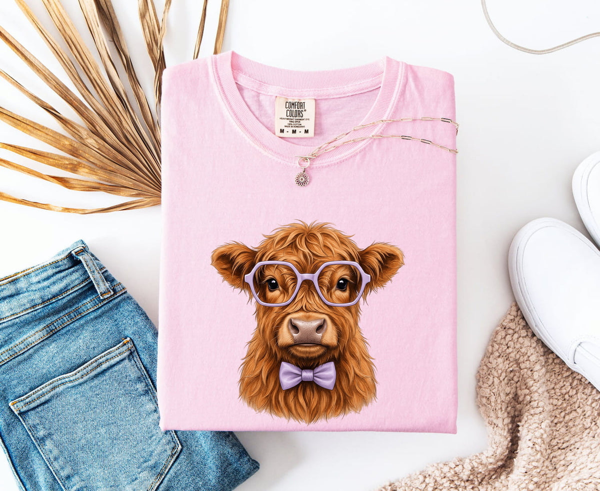 Highland Cow Shirt, Cute Cow Graphic Tee, Funny Farm Animal Tee