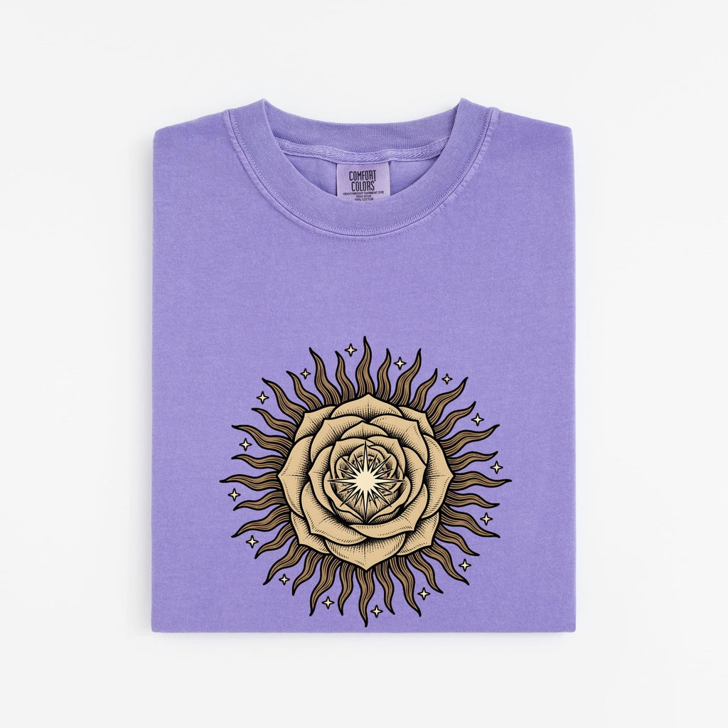 Sunflower Sun Shirt, Celestial Sun Tee, Boho Floral Graphic Tee