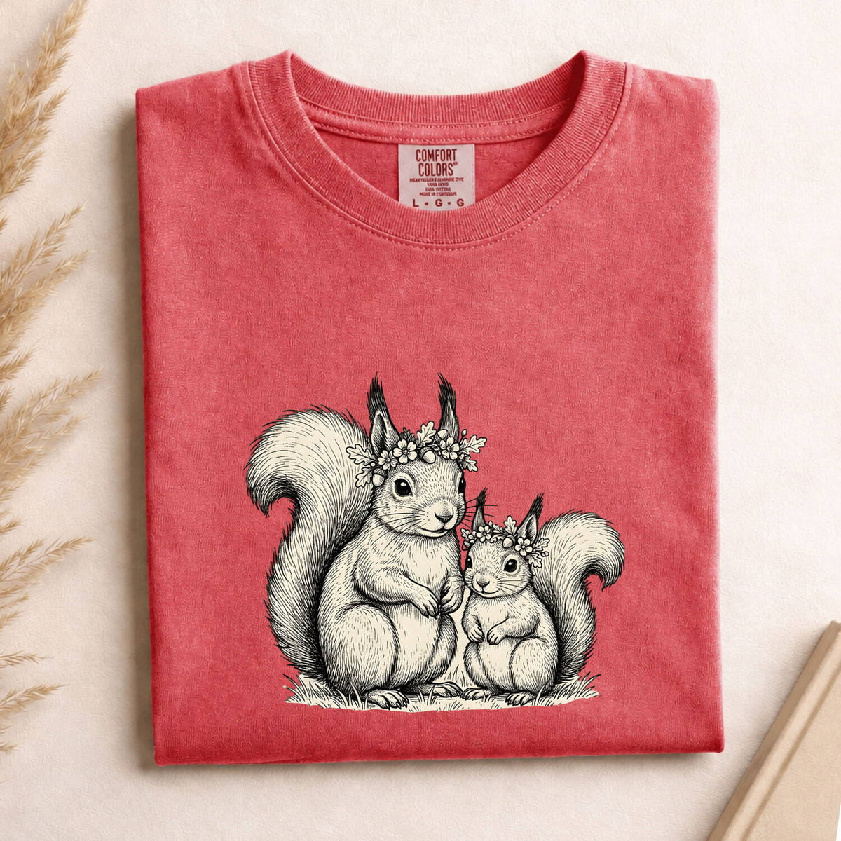 Squirrel Mom and Baby Shirt, Cute Squirrel Tee, Woodland Animal Tee