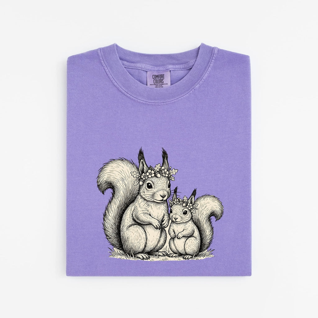 Squirrel Mom and Baby Shirt, Cute Squirrel Tee, Woodland Animal Tee