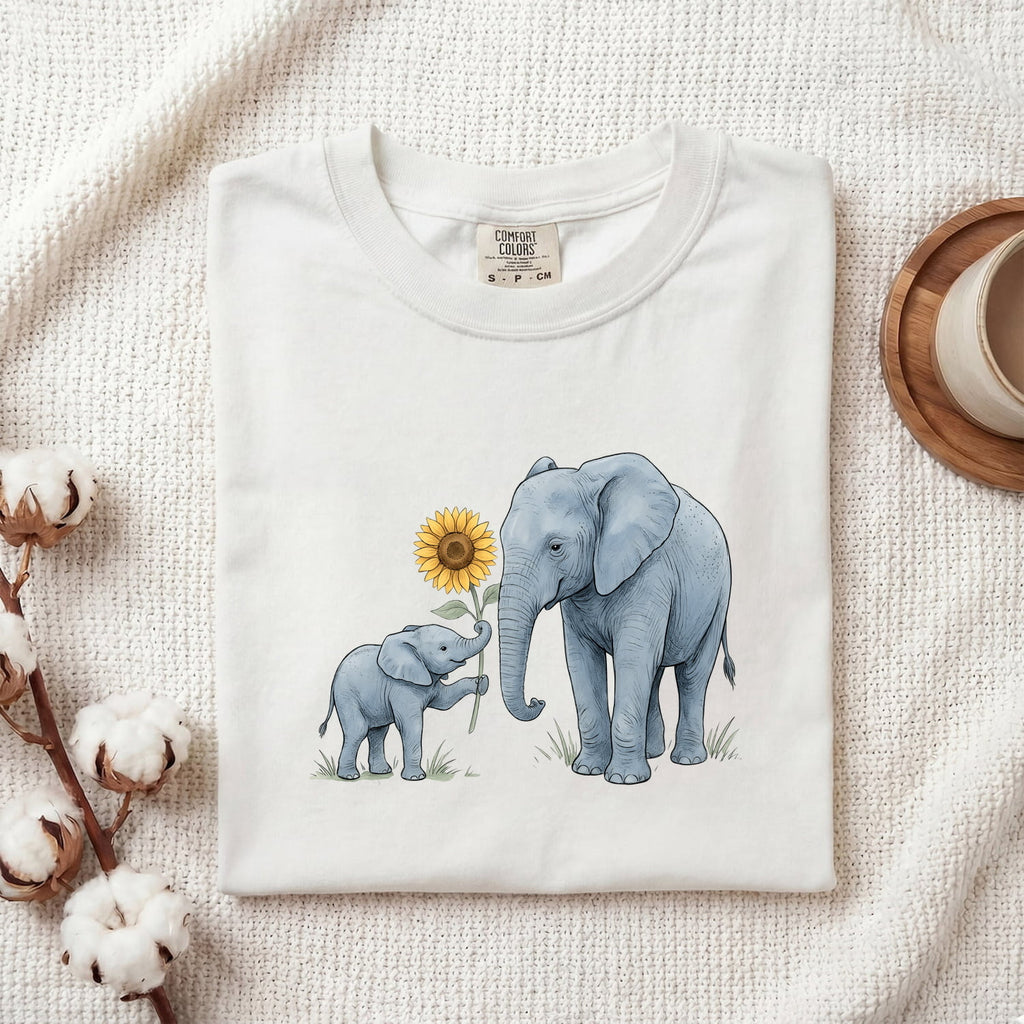 Elephant Mom and Baby Shirt, Cute Elephant Tee, Mother Daughter Gift