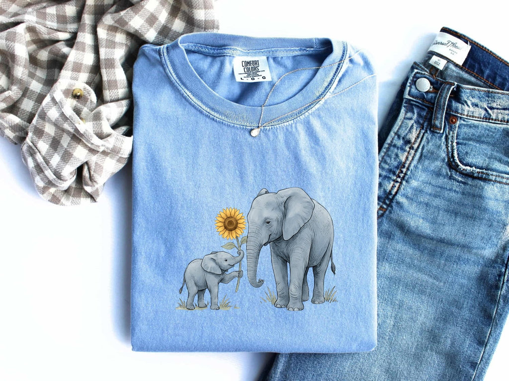 Elephant Mom and Baby Shirt, Cute Elephant Tee, Mother Daughter Gift