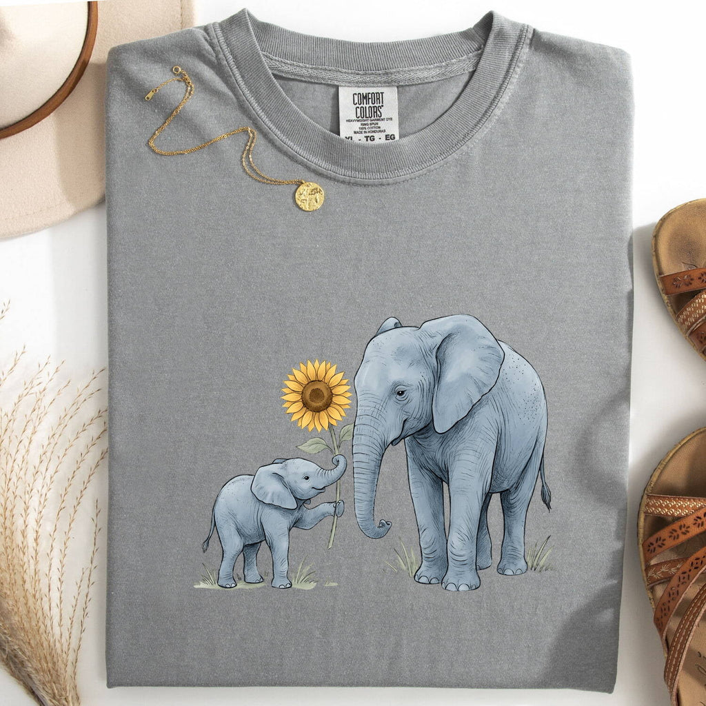 Elephant Mom and Baby Shirt, Cute Elephant Tee, Mother Daughter Gift