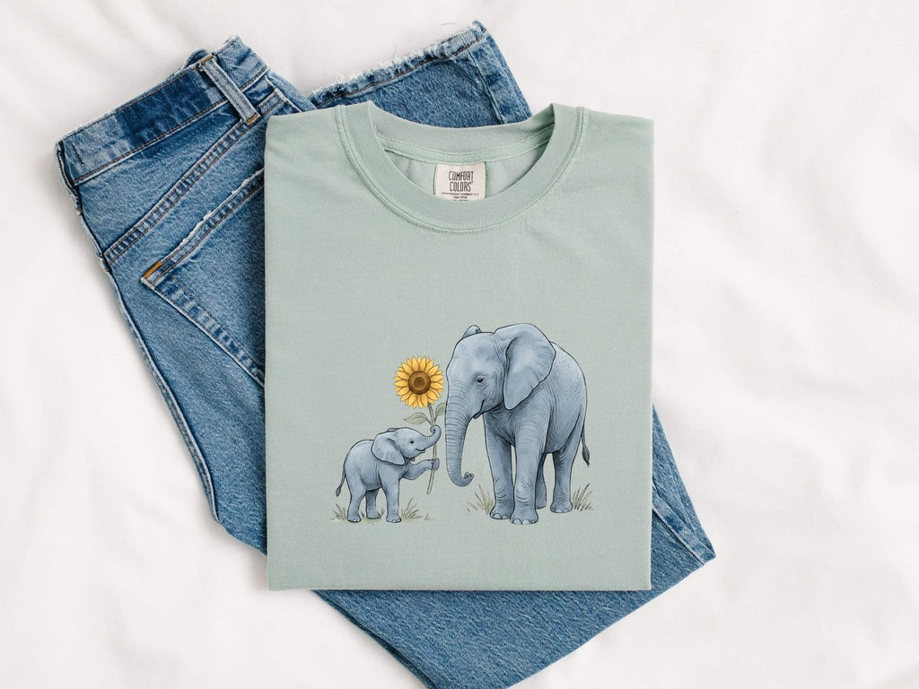 Elephant Mom and Baby Shirt, Cute Elephant Tee, Mother Daughter Gift