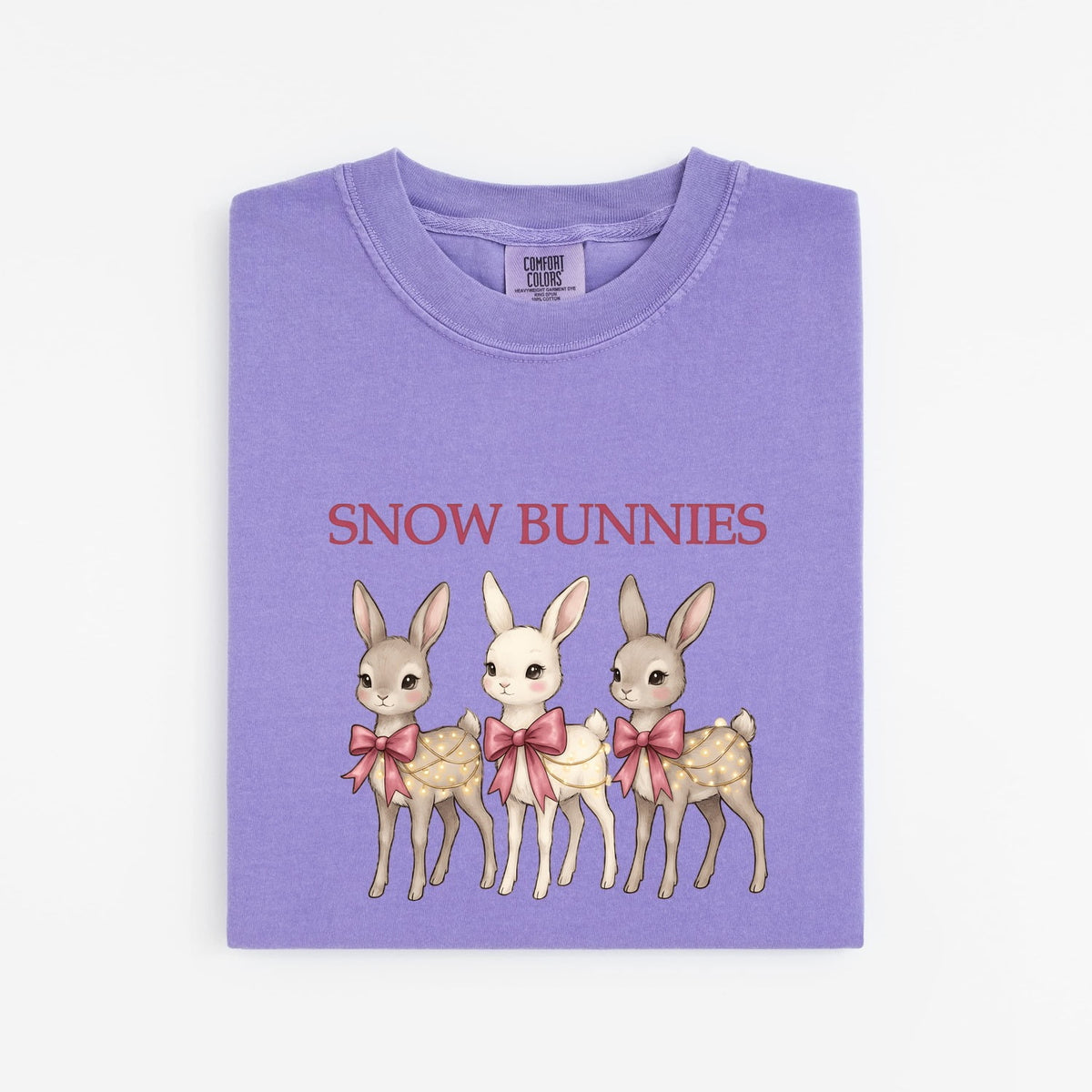 Snow Bunnies Shirt, Cute Bunny Graphic Tee, Winter Rabbit Shirt