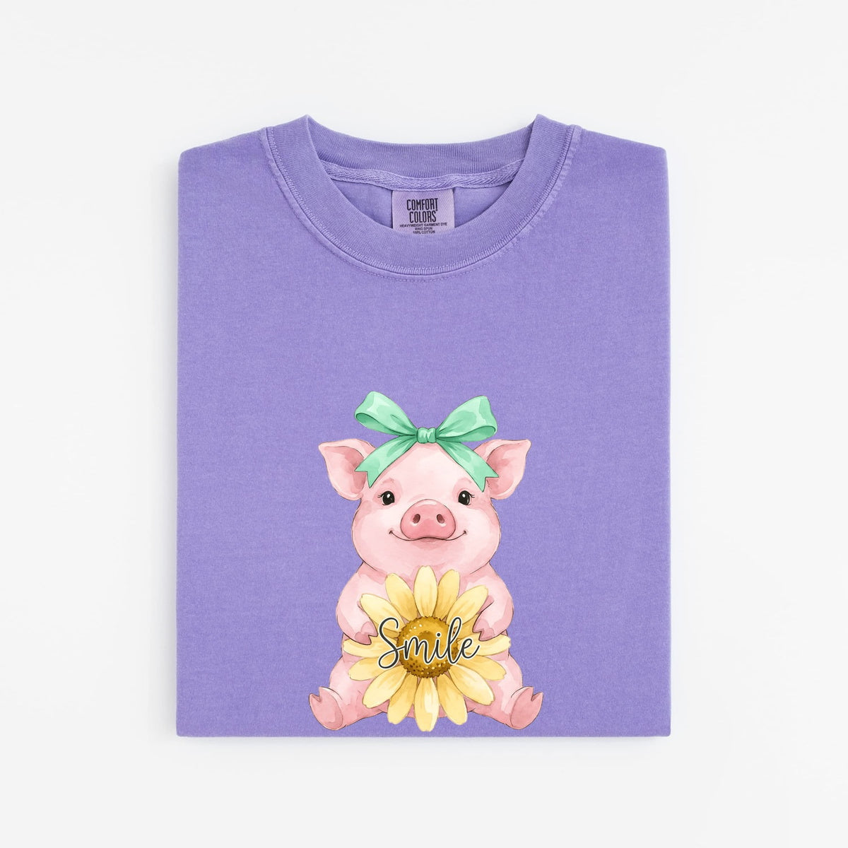 Cute Pig Shirt, Sunflower Pig Tee, Farm Animal Shirt