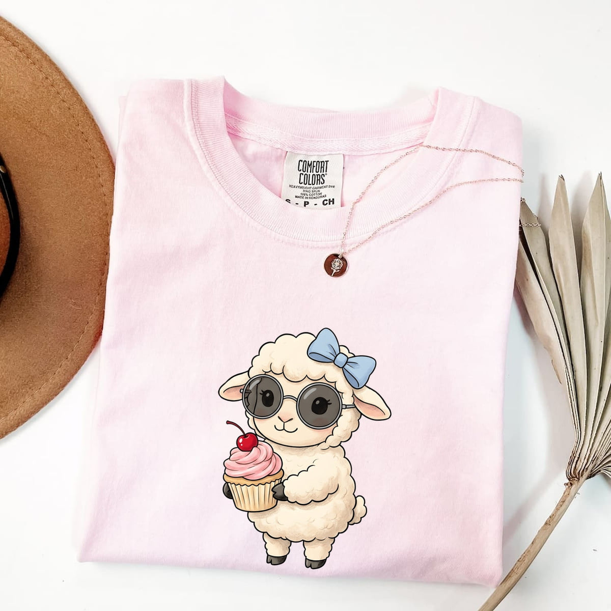 Cute Lamb Shirt, Sheep Lover Gift, Lamb with Cupcake Tee