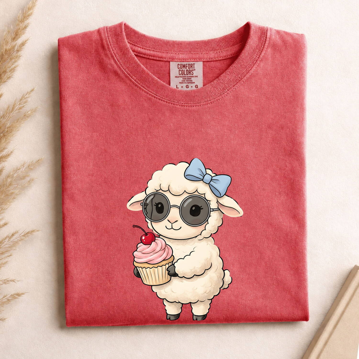 Cute Lamb Shirt, Sheep Lover Gift, Lamb with Cupcake Tee