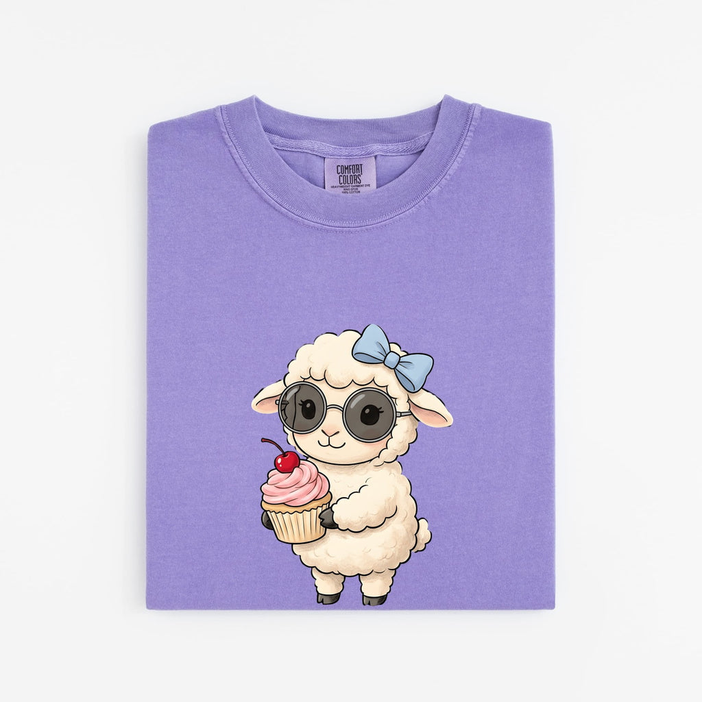 Cute Lamb Shirt, Sheep Lover Gift, Lamb with Cupcake Tee