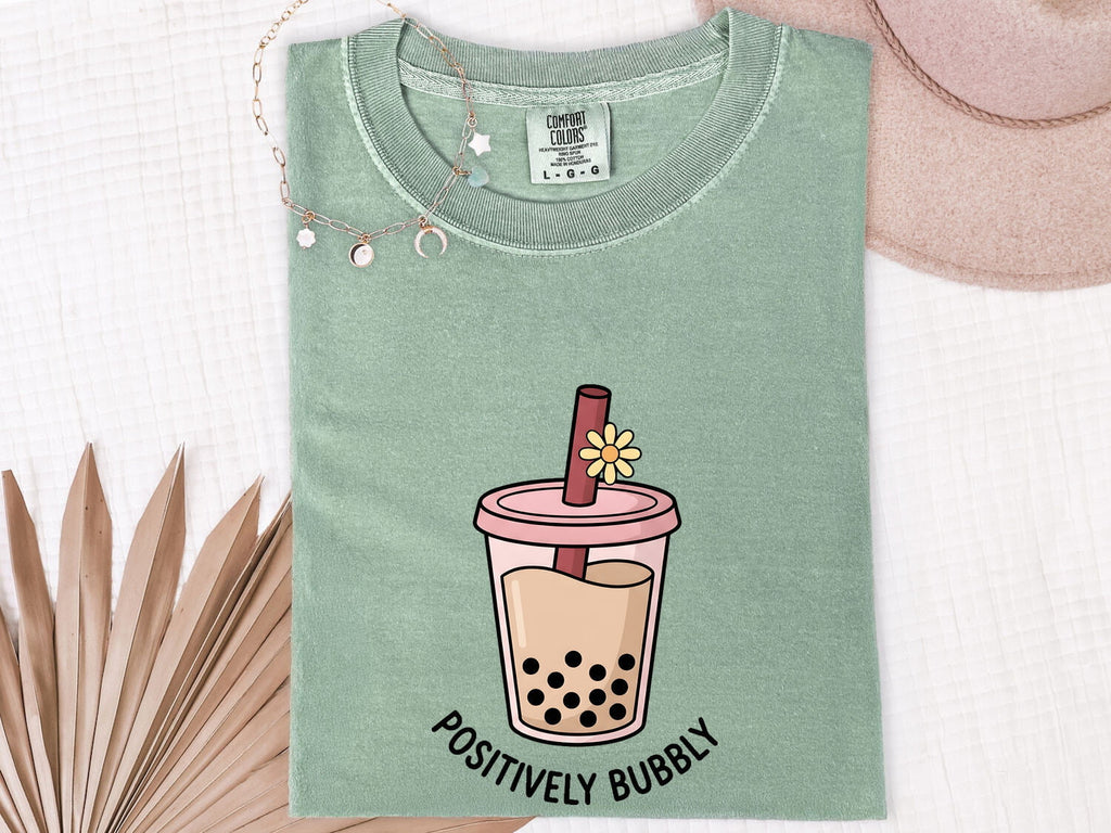 Boba Tea Shirt, Positively Bubbly Tee, Cute Bubble Tea Shirt