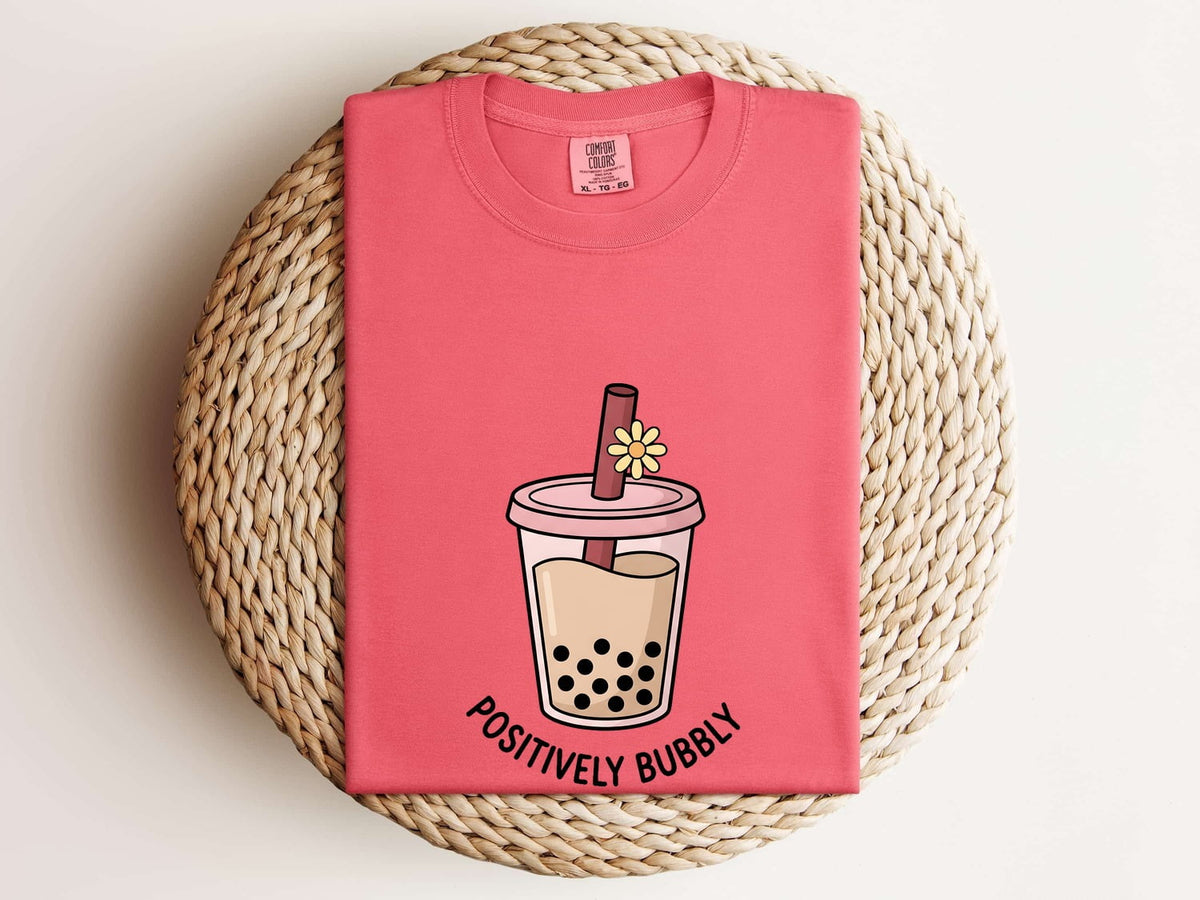 Boba Tea Shirt, Positively Bubbly Tee, Cute Bubble Tea Shirt