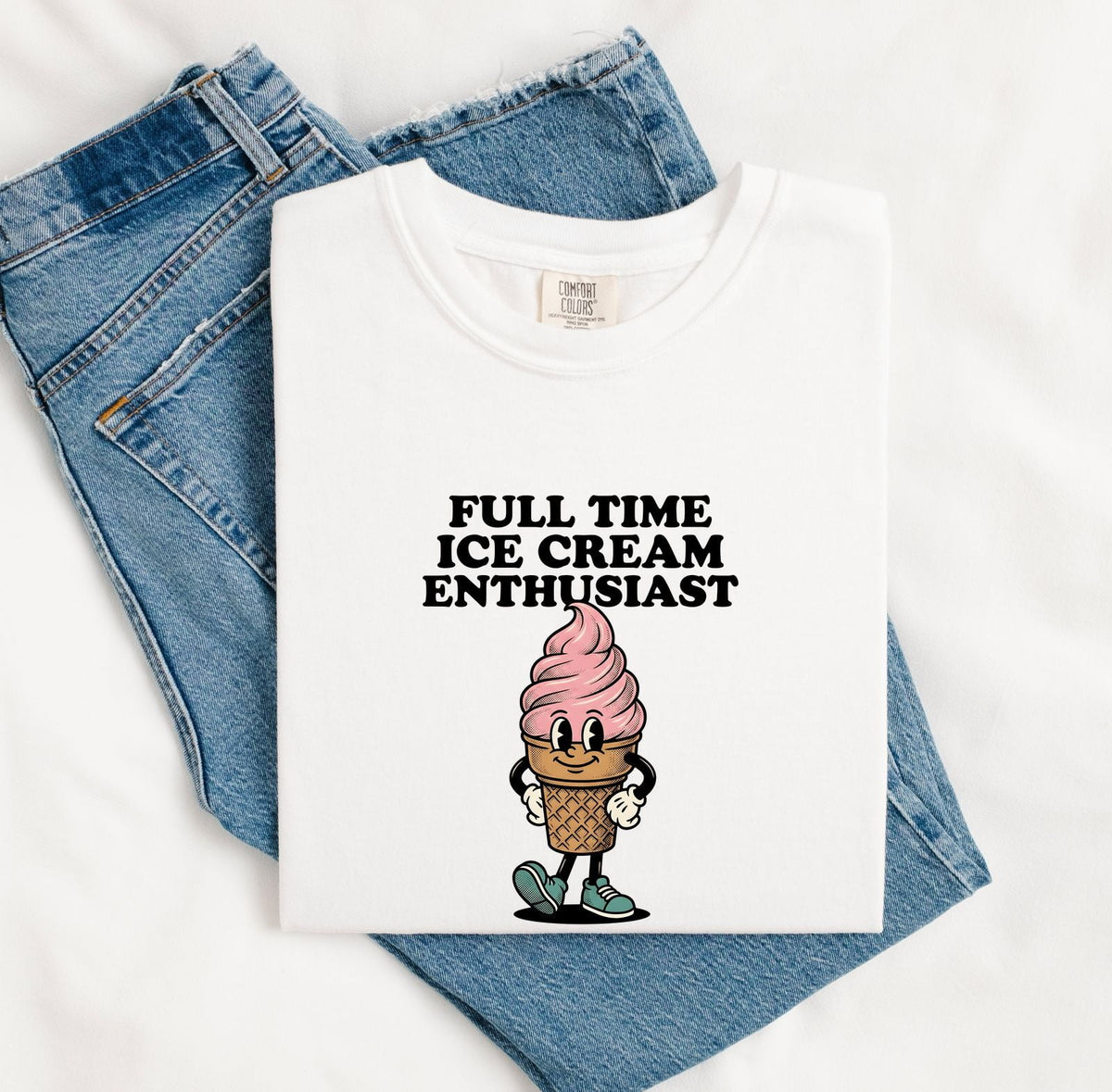 Full Time Ice Cream Enthusiast Shirt, Ice Cream Lover Tee, Funny Dessert Shirt
