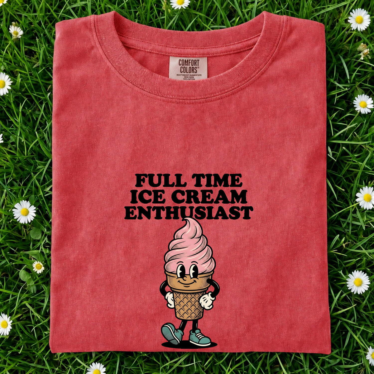 Full Time Ice Cream Enthusiast Shirt, Ice Cream Lover Tee, Funny Dessert Shirt