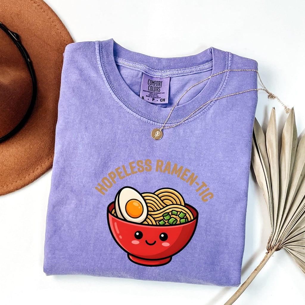 Hopeless Ramen-Tic Shirt – Funny Ramen Lover Tee – Cute Kawaii Food Shirt – Ramen Noodle Gift – Foodie Graphic Tee