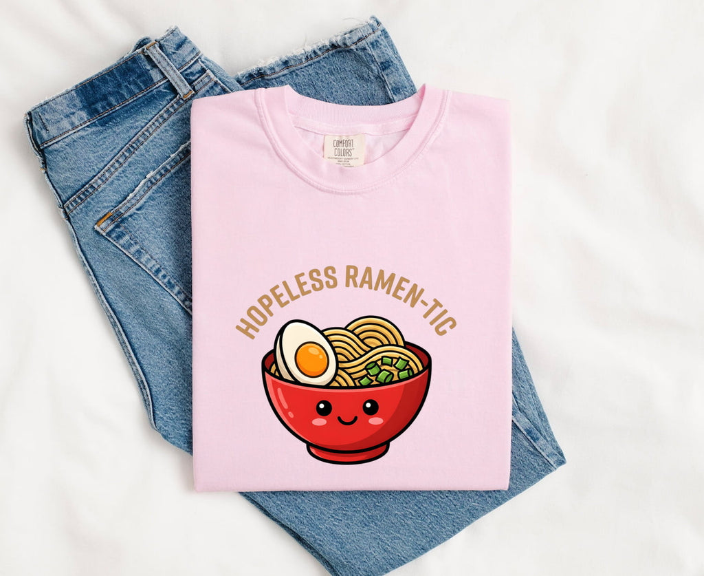 Hopeless Ramen-Tic Shirt – Funny Ramen Lover Tee – Cute Kawaii Food Shirt – Ramen Noodle Gift – Foodie Graphic Tee