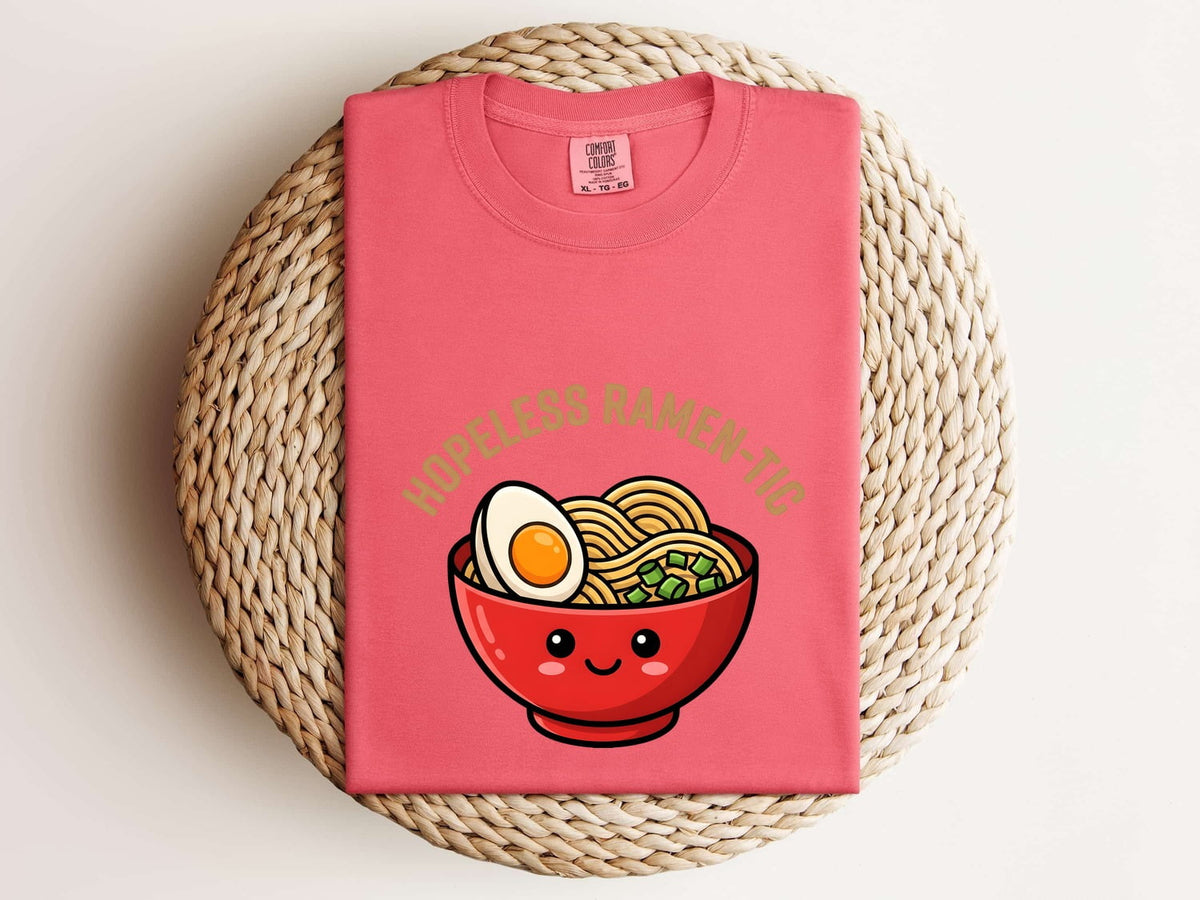 Hopeless Ramen-Tic Shirt – Funny Ramen Lover Tee – Cute Kawaii Food Shirt – Ramen Noodle Gift – Foodie Graphic Tee