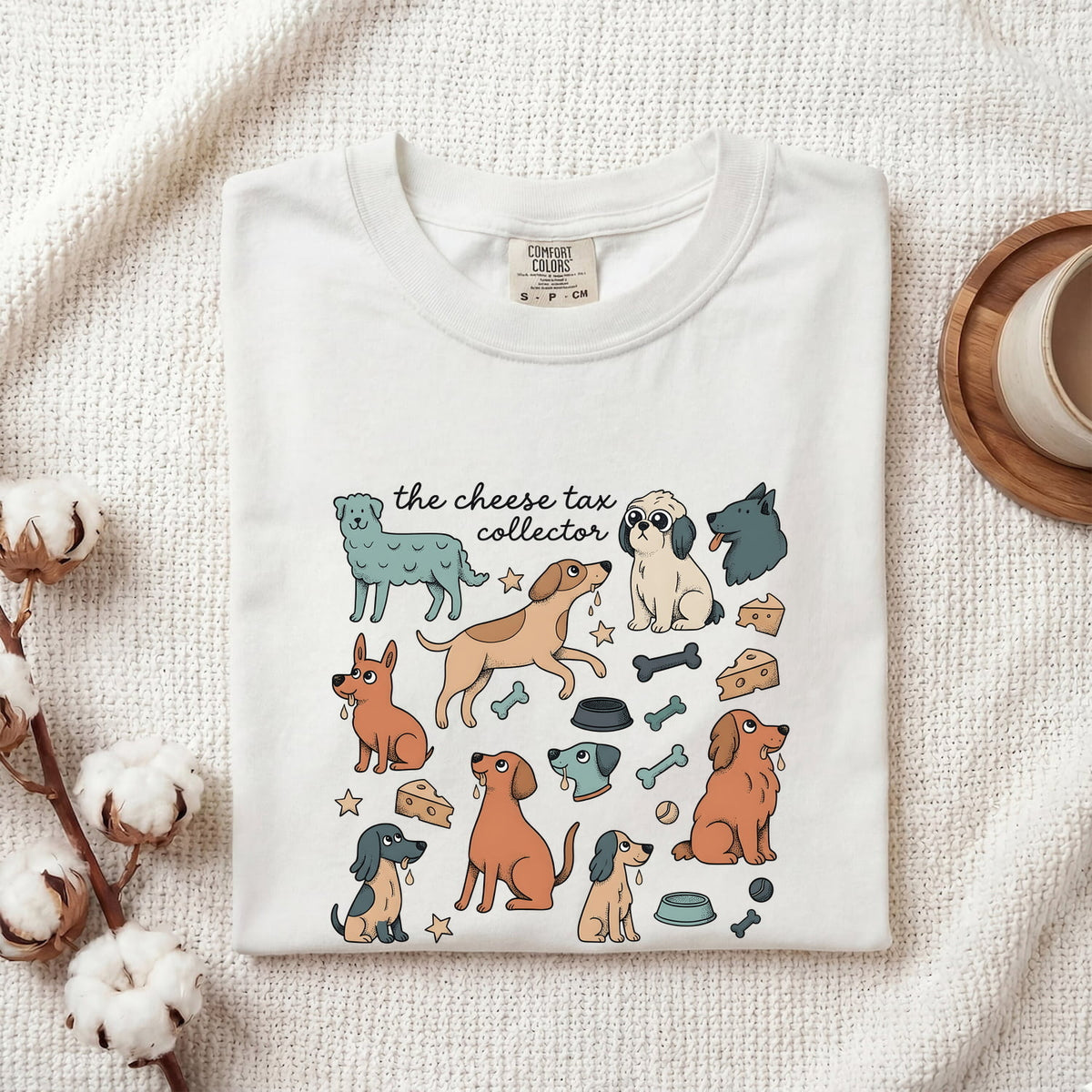 Cheese Tax Collector Shirt – Funny Dog Lover Tee – Dog Mom Gift – Cute Puppy Graphic Tee – Funny Pet Owner Shirt