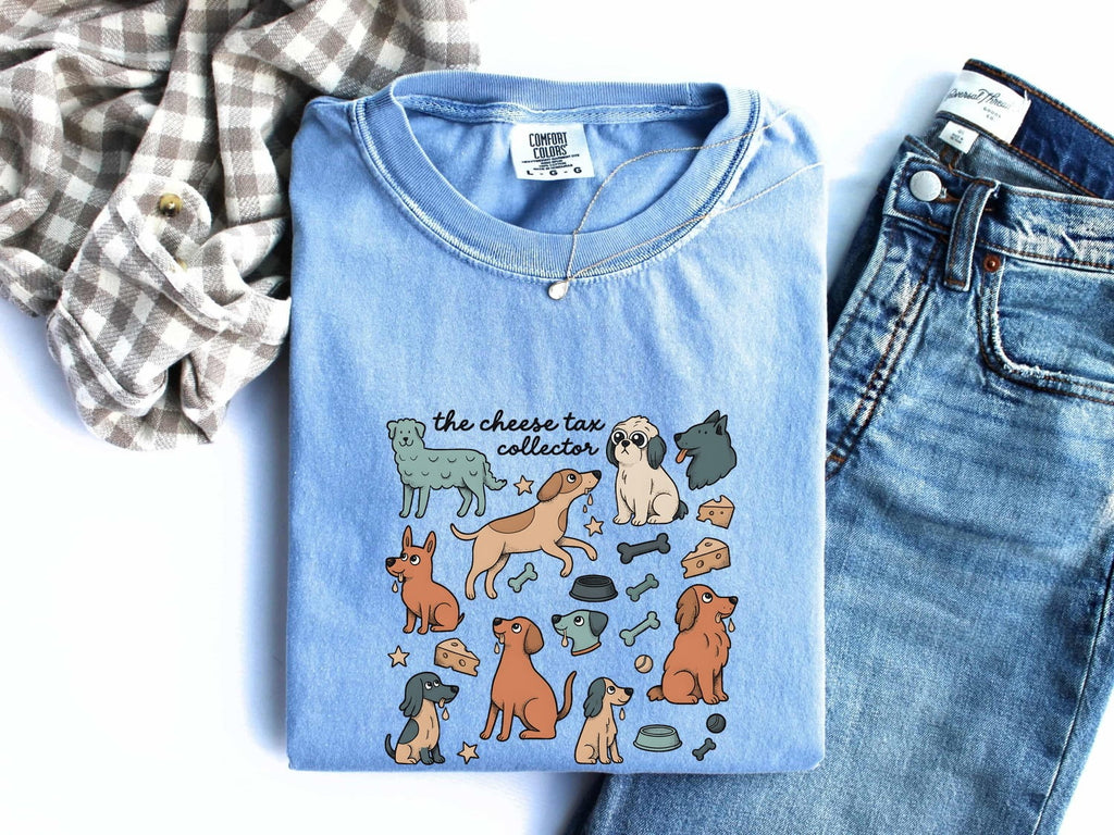 Cheese Tax Collector Shirt – Funny Dog Lover Tee – Dog Mom Gift – Cute Puppy Graphic Tee – Funny Pet Owner Shirt