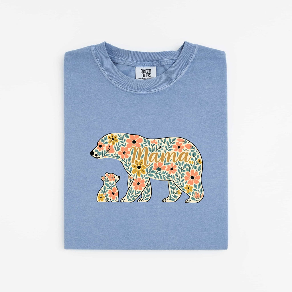Mama Bear Shirt – Floral Mama Tee – Mother’s Day Gift for Mom – Boho Bear Graphic Tee – Cute Mom Life Shirt