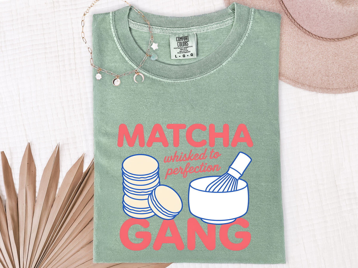Matcha Gang Shirt – Matcha Lover Graphic Tee – Cute Tea Tee – Japanese Green Tea Gift