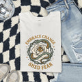 Embrace Change Shed Fear Tee – Snake & Rose Graphic Tee – Inspirational Shirt